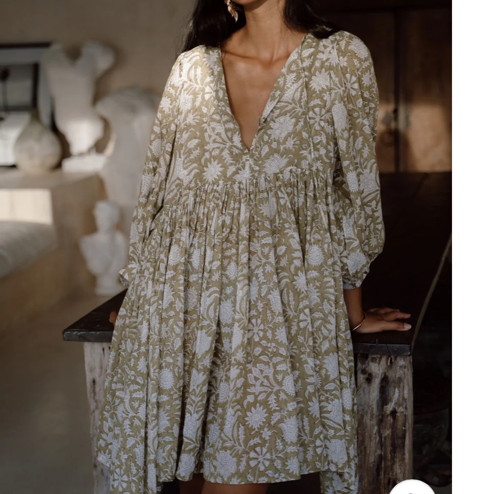 Daughters of India Kyra Mini Dress Olive